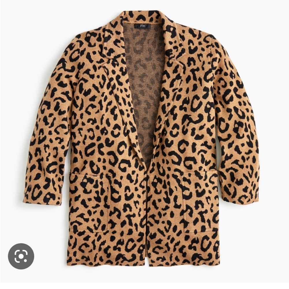 J. Crew Tan and Black Leopard Cardigan